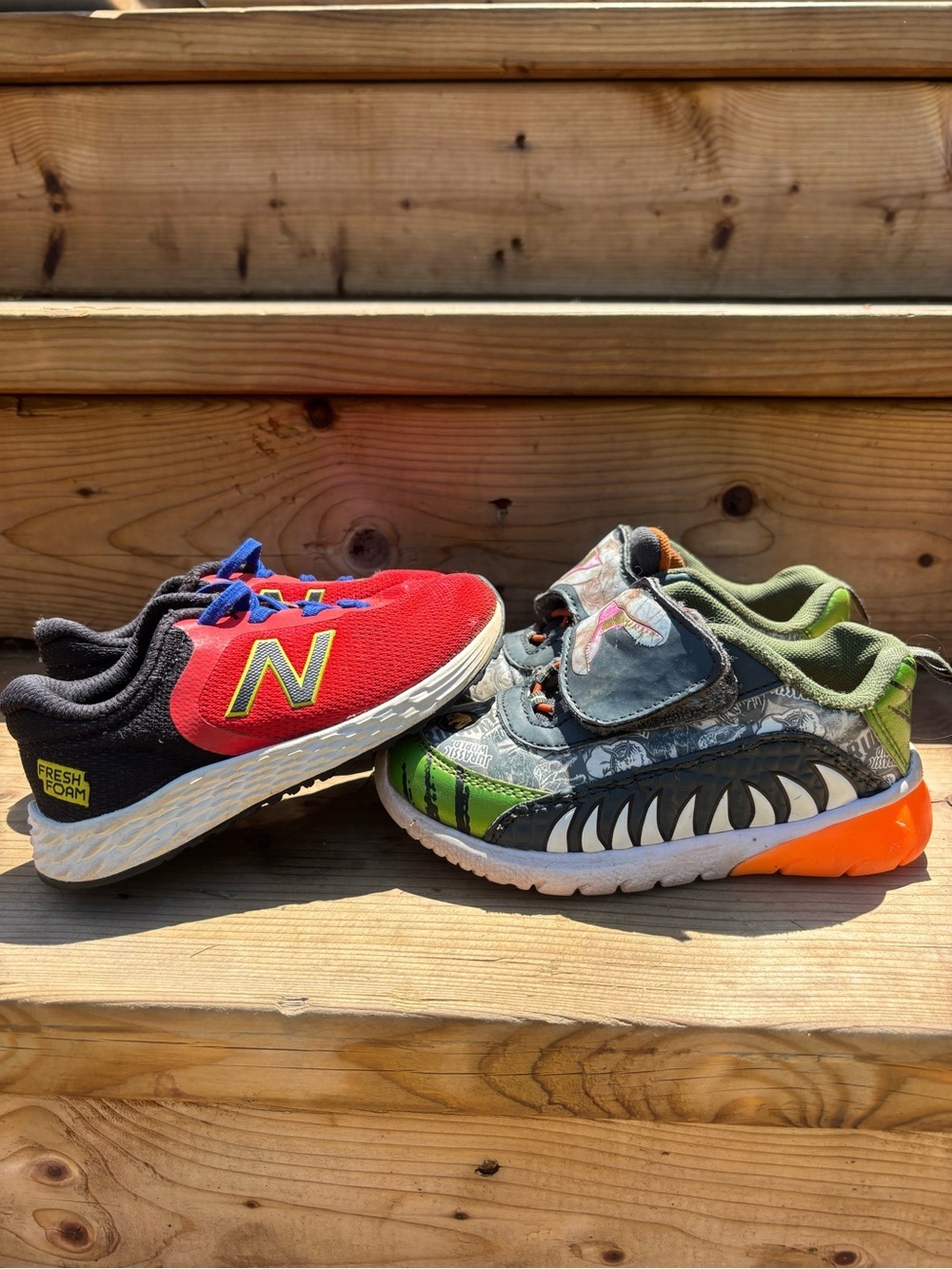 Toddler Boys Sz 10 New Balance Red and Jurassic park Kids' Sneaker Bundle